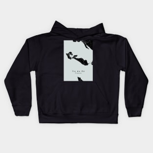 Ile de Re France Island Map dark Kids Hoodie